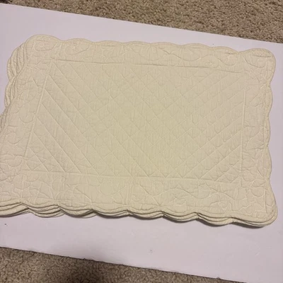 NWT Pottery Barn Placemats Cotton Quilted Boutis (similar Design) 6 Placemats - Image 1 of 4
