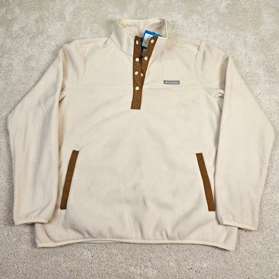 Pullover polar II marrón tiza/camello medio a presión Columbia Benton Springs para mujer nuevo con etiquetas Foto 1 de 4