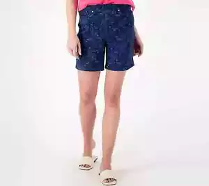 Pantalones Cortos para Caminar Isaac Mizrahi Estampado Bandana Verdadero Denim-Bandana-Reg 12-NUEVO-A598267 - Imagen 1 de 1
