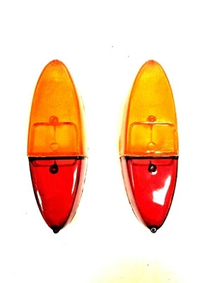 Fiat 1100 Tail Light Lens Set Red and Amber 4 Pieces NEW (216AB) - Image 1 of 4