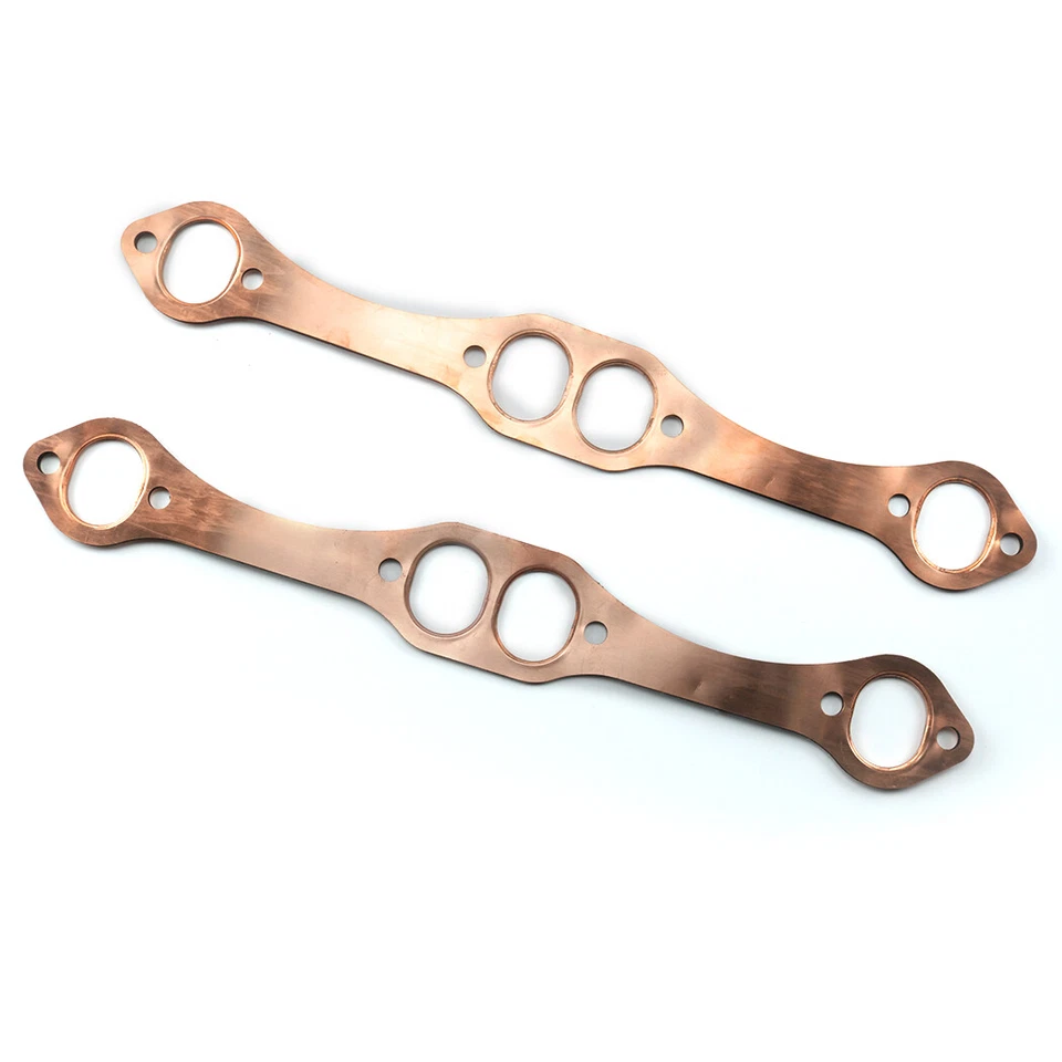 SBC Oval Port Copper Header Exhaust Gaskets SB Chevy 327 305 350 383 Reusable US