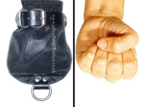 Qualität Echtleder Fausthandschuhe Einschränkung Bondage Fetisch Sklave BDSM UK - Bild 1 von 9
