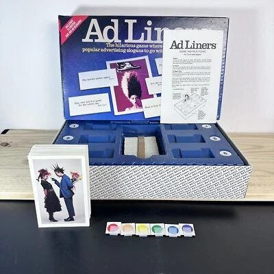 Vintage Ad Liners Board Party Game 100% Complete 1989 Pressman #3601 Advertising - Image 1 of 4