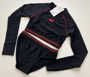 Bikini  146/152  158/164  170/176 Badebekleidung Bademode 2 tlg schwarz langarm - Bild 1 von 5