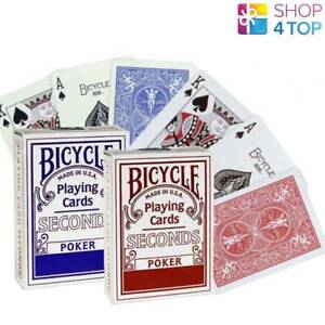 2 BICYCLE SECONDS PLAYING CARDS DECK POKER CARDS STANDARD INDEX BLUE RED USA NEW