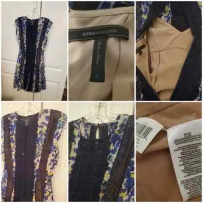 VESTIDO PRIMAVERA/VERANO BCBG MAXAZRIA JALENA CORTE FLORAL ENCAJE LILA ACAMPANADO Foto 1 de 4