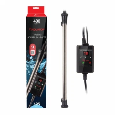 Aquecedor de aquário AQUATOP titânio com controlador 400 WATT TH-C400 - Imagem 1 de 4