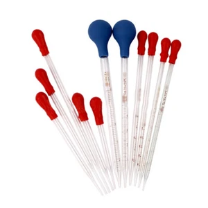 1PC Rubber Head Glass Dropper Graduated Line Liquid Transfer Pipette Laboratory - Picture 1 of 12