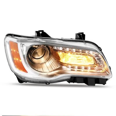 LED DRL Projector Headlight Chrome For Chrysler 300 2011-2014 2023 Right Side Foto 1 de 4