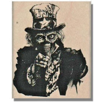 Rubber Stamp, Zombie Uncle Sam, Patriotic, Skeleton, USA, America,Military,Skull - Image 1 of 2