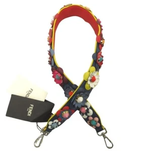 [unbenutzt] FENDI Schulterriemen Riemen U wellenförmig Blumen Leder - Bild 1 von 5