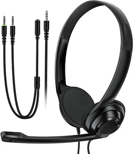 Mpow 3.5mm Wired Computer PC Headset Call Center Noise Cancelling Mic - BH531A - Picture 1 of 6