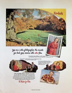 VINTAGE 1950s Print Ad ~ Kodak Color Film ~ It's Kodak for Color - Picture 1 of 1