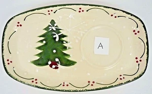 Expressly Yours 1998 Christmas Tree Snowflake Soup Sandwich Green Edge 2 Plates - Picture 1 of 12