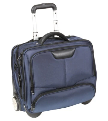 Pilotenkoffer Umhänge Trolley Aktenkoffer Koffer Blau 47 cm Dermata Bowatex