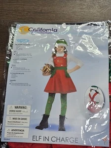 Santa Elf in Charge Christmas Holiday Child Costume Small / Med 6-10 no cap - Picture 1 of 5