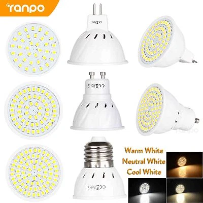 LED Spotlight Bulbs AC/DC10-30V MR16 GU10 E27 7W 2835SMD 72LEDs White Light Lamp - Image 1 of 4