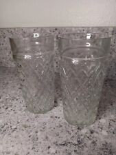 1960s Anchor Hocking Cut Diamond Quilted Pattern Clear Glass Tumbler