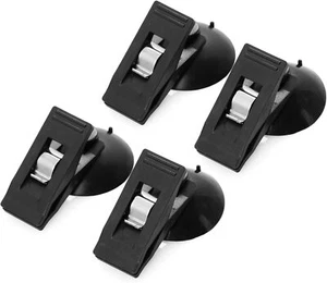 4 Pcs Car Suction Cup Clip,Round Ticket Holder Clamp Black - Picture 1 of 5
