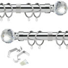Diamond Extendable Metal Curtain Pole 28mm Includes Finals Rings Fittings UKDC