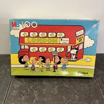 De colección 1966 MB Peanuts 100 Piezas Puzzle 4382-8 Completo Peanuts Gang Snoopy Foto 1 de 4