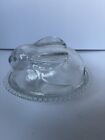 Indiana Glass  Bunny Rabbit on Nest Crystal Clear Candy/Trinket Dish Made in USA