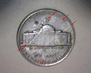 1944 P JEFFERSON "WAR NICKEL"🌟 LAMINATION "BOTH SIDES"🌟SILVER🌟US ERROR COIN - Picture 1 of 7