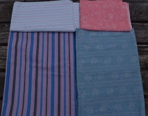Pastel Decorating Fabric Lot: Stripes, Flowers, Seashells - Picture 1 of 5