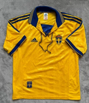Camiseta vintage 1994 Suecia local Adidas S.F.F. Camiseta de fútbol mediana - rara Foto 1 de 4
