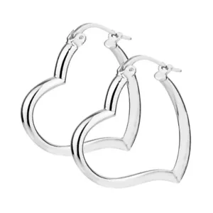925 Sterling Silver Jewelry Heart Hoop Earring for Teen Girls Women Cyber Monday - Picture 1 of 8