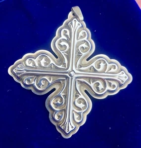 Colgante de plata esterlina cruz de Navidad 1978 de colección Reed & Barton - Imagen 1 de 7