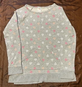 Circo Girls Gray Long Sleeve Heart Valentine Sweatshirt XL 14-16 EUC   - Picture 1 of 5