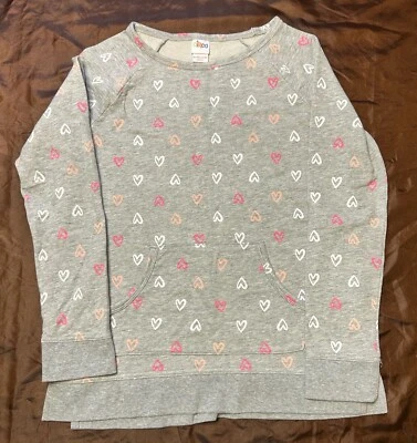Circo Girls Gray Long Sleeve Heart Valentine Sweatshirt XL 14-16 EUC   - Image 1 of 4
