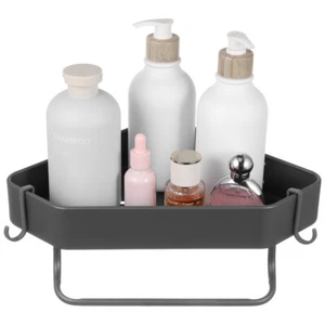 Storage Rack with Hook Corner Shelves Wall Mounted Restroom Organizer - Picture 1 of 5