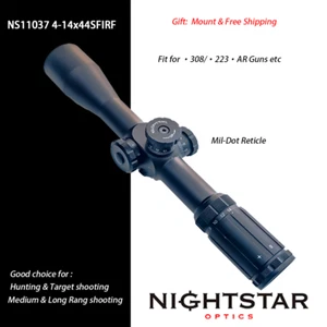 Nightstar 4-14x44FFP First Focal Plane Side Focus Mildot Reticle  Rifle Scope - Picture 1 of 8