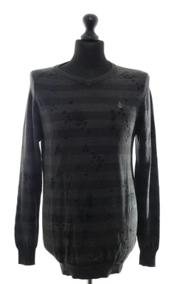 Volcom Men's Sweater Pullover M Gray Dark Gray Light V-Neck Knit + Cotton - Image 1 of 4