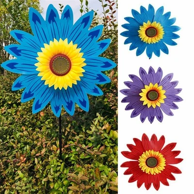 36cm Sonnenblume Windmühle Blume Windrad Windspiel Kinder Spielzeug Garten Dekor - Bild 1 von 4