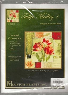 Tulip Medley 1 Kustom Krafts Counted Cross Stitch Kit New Foto 1 de 2