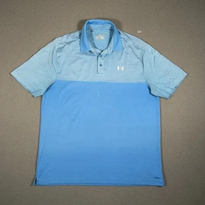 Under Armour HeatGear Mens UK L Loose Fit Blue Short Sleeve UA Golf Polo Shirt - Picture 1 of 7