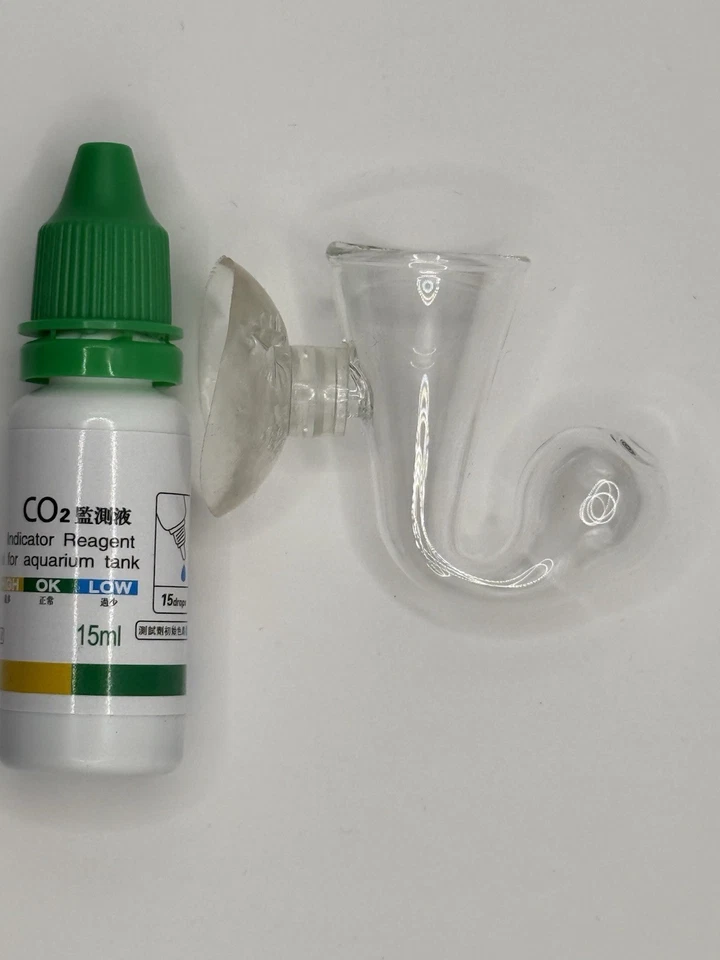 CO2 Dauertest Monitor Aquarien Tropfenprüfer Glas 15ml Langzeittest CO2 Test - Bild 1 von 4