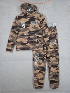 Felpa con cappuccio e jogger in pile per bambini Abercrombie taglia 13/14 maglione mimetico manica lunga - Foto 1 di 14
