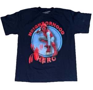 NWOT Marvel Spider-Man Homecoming Neighborhood Hero Kids Black t-shirt sz L 2017 - Picture 1 of 5