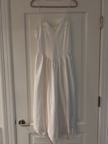 UNDERCOVER Abito da sposa Victoria's Secret bianco etichetta corona vita bassa midi camicia slip L