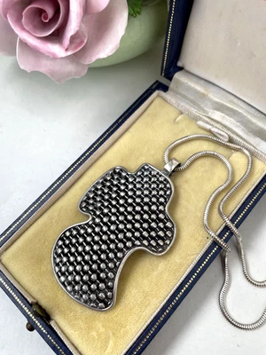 MODERNIST BRUTALIST 925 SOLID STERLING SILVER CROSS CRUCIFIX PENDANT NO CHAIN - Image 1 of 4