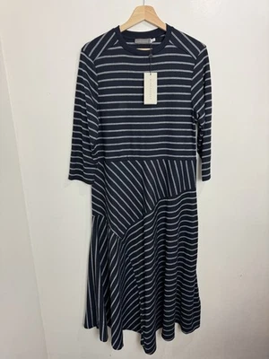 Mint Velvet Navy Striped Midi Dress XL New With Tags - Image 1 of 4