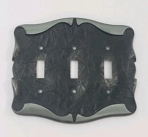 Amerock Carriage House Triple Switch Cover Antiqued Silver Pewter No Screws - Picture 1 of 12