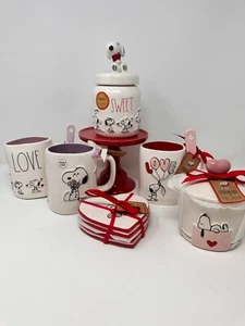 Bote de San Valentín Rae Dunn x Peanuts Snoopy, taza, vasija, posavasos, INDIV, NUEVO - Imagen 1 de 78
