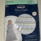 Halo Sleepsack Micro-Fleece Wearable Blanket In Multi-Stripe Gray (Sz Med)- New