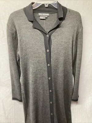 Nina Leonard Belted Sweater Midi Dress Black Long Sleeves Size PL Petite Large - Image 1 of 4