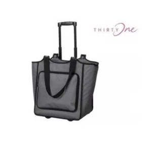 Thirty-One Walk-N-Roll Oversized Thermal- Charcoal Crosshatch -NEW!!! - Picture 1 of 4